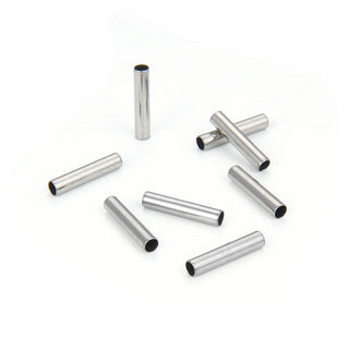 100pcs 304 Stainless Steel Round Tube Connectors – 15mm Length, 2.4mm Hole, Sleek Finish