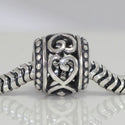 1pc Solid 925 Sterling Silver Infinite Love Charm Heart Love Bead, Compatible with Pandora All Other Charm Bracelet, EC227