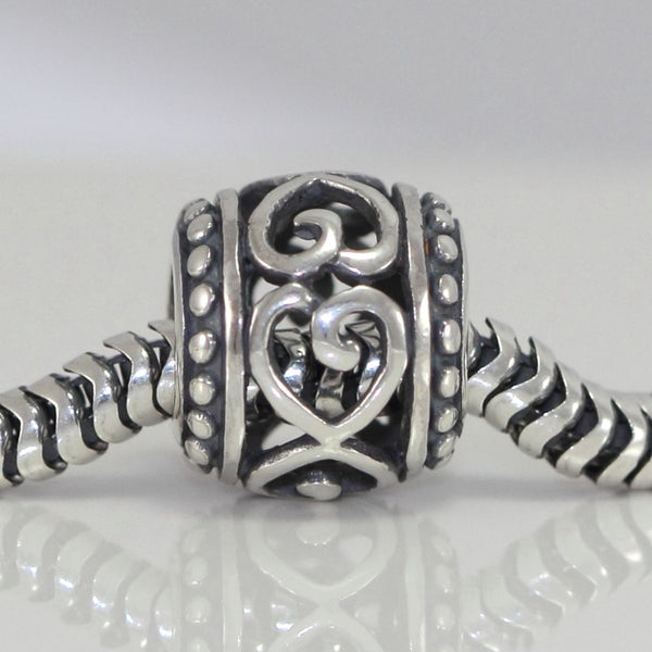 1pc Solid 925 Sterling Silver Infinite Love Charm Heart Love Bead, Compatible with Pandora All Other Charm Bracelet, EC227