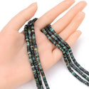 Natural African Turquoise Gemstone Heishi Tube Rondelle Beads, 4x2mm/Small, Hole ID 0.9mm, 14.5 Inch/1 Strand, GH-C23