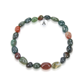 1 Strand Stretch Natural Grade A Indian Agate Free Form Gemstone Bracelet, 5-8mm Small Beads, Length Selections: 7 inch/7.5 inch