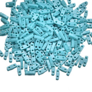 10g Miyuki Quarter Tila Seed Beads 5x1.2mm, Opaque Mint Green (QTL-412)