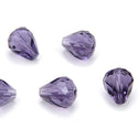 24pcs Adabele Austrian Faceted Teardrop Crystal Beads #5500, Tanzanite Purple, 12mm x 10mm, Hole ID 1.2mm, SST-1226