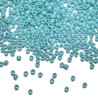 30g Miyuki Delica 10/0 Tube Seed Beads, Opaque Turquoise Green DBM729