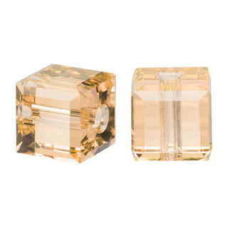 24pcs Adabele Austrian Faceted Cube Crystal Beads #5601, Light Peach Pink, Size Selections: 4mm/6mm/8mm