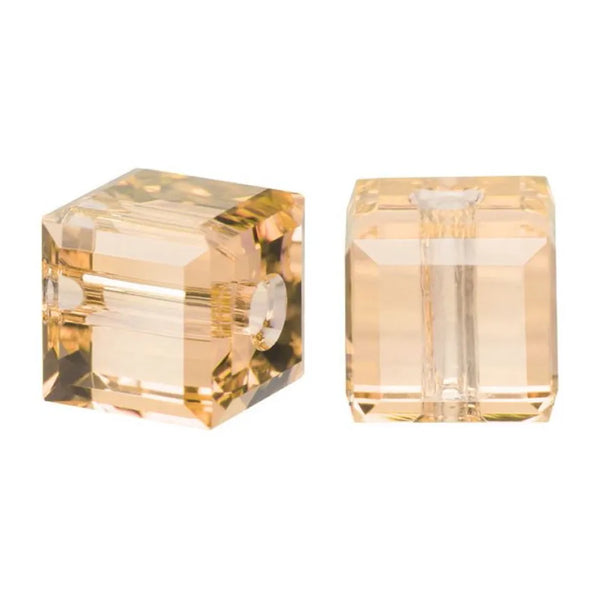 24pcs Adabele Austrian Faceted Cube Crystal Beads #5601, Light Peach Pink, Size Selections: 4mm/6mm/8mm