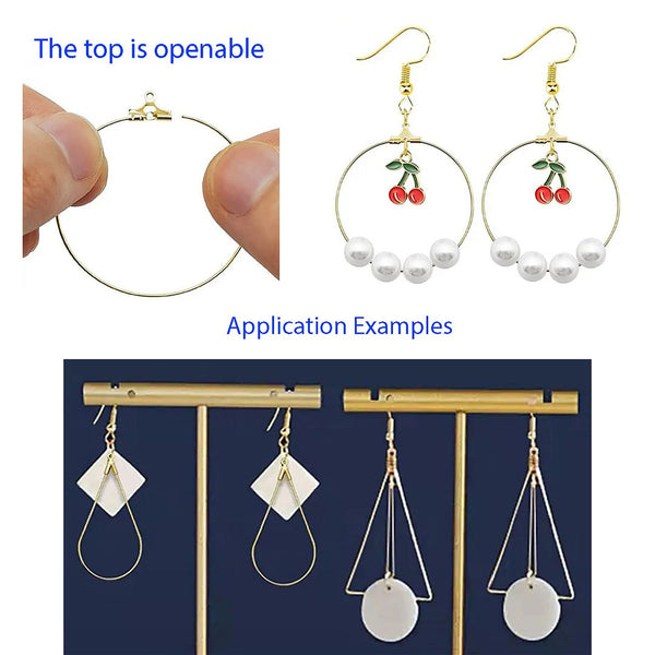 10pcs Tarnish Resistant 30mm Round Circle Beading Hoops, 18K Yellow Gold Plated Brass, 30mm, 0.7mm/21 Gauge, BF130-5