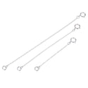 2pcs Sterling Silver Chain Extender with Clasp, Rhodium Plated Chain Extension, Thin Small, Length Selections: 2 inch/3 inch/4 inch/5 inch/6 inch