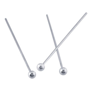 200pcs Ball Head Pins Headpins, Sterling Silver Plated Brass, 0.8mm/20 Gauge, Length Selections: 22mm/26mm/30mm/38mm/50mm