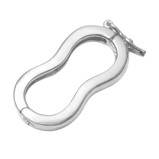 1pc Sterling Silver Twister Hinged Necklace Shortener Enhancer Clasp, Used for 13mm - 14mm Beads, SS381-3