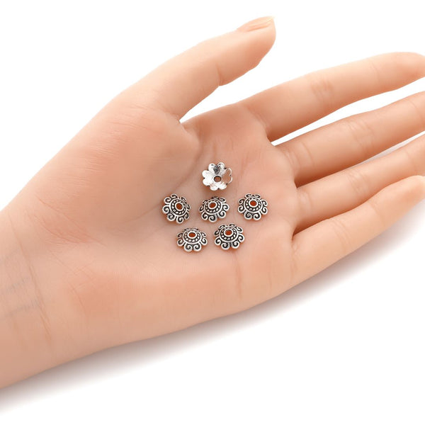 200pcs Infinity Spiral Design Bead Caps, 10mm Bead End Caps, Antique Silver, MC-AB20