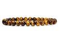 1 Strand Stretch Natural Grade A Yellow Tiger Eye  Beaded Gemstone Bracelet, 6mm Beads, Length Selections: 7 inch/7.5 inch/8 inch