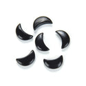 4pcs Natural Black Obsidian Hand Carved Moon Gemstone, 18mm Loose Cut Stones, G3P-A6