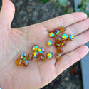 25pcs Adabele Austrian Faceted Round Crystal Beads #5000, Amber Topaz AB, Size Selections: 6mm/8mm