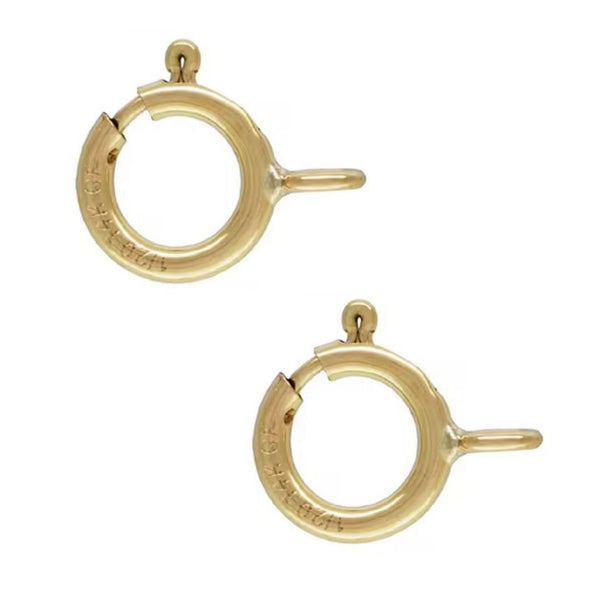 10pc Real 1/20 14K Gold Filled Small Springring Clasps, Closed Jump Ring, Size Selections: 5mm/6mm