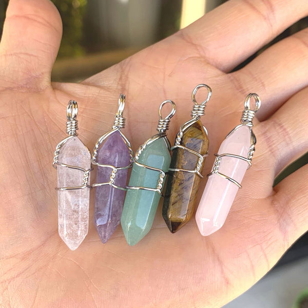 4pcs Natural Yellow Tiger Eye Gemstone Pendants, 38mm Loose Bullet Point Stone Drops, G2P-E1