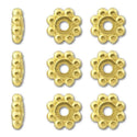 100pcs Tarnish Resistant Small Thin Daisy Flower Rondelle Beads, 18K Yellow Gold Plated Brass, 4.5x0.8mm, Hole ID 1.2mm, BF110-2
