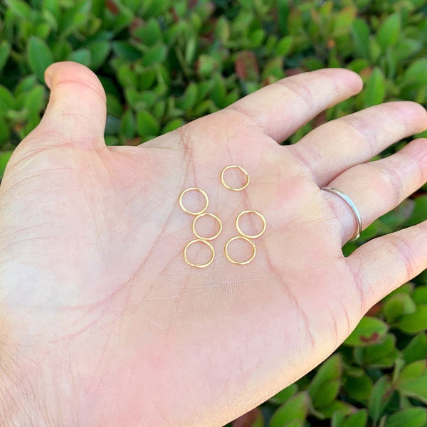 20pcs 925 Sterling Silver Open Jump Rings, Real 18K Yellow Gold Plated, 0.7mm/21 Gauge, Size Selections: 4mm/6mm/8mm/10mm