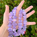 Natural Raw Crystal Quartz Nugget Drilled Gemstone Beads, Violet Tanzanite AB Titanium Coated Stone Nuggets, 15 Inch, GA-B9