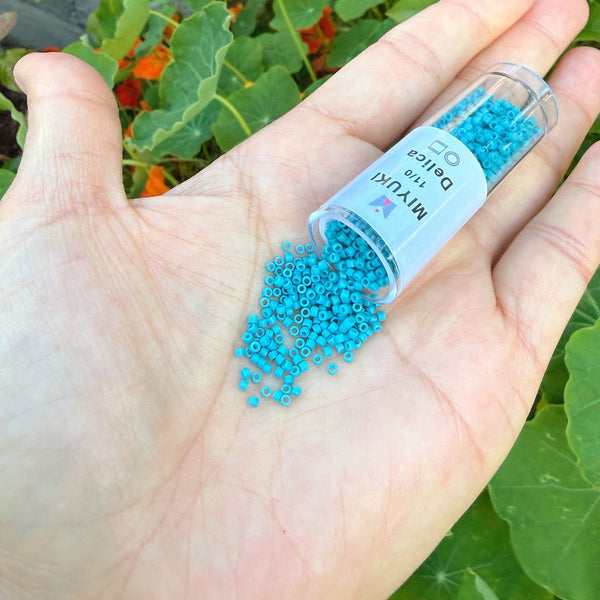 7.5g Miyuki Delica 11/0 Seed Beads Opaque Matte Capri Blue Light Blue DB798
