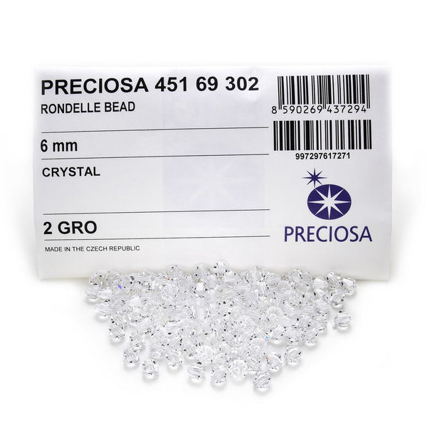 100pcs Preciosa Faceted Bicone Crystal Beads, Crystal Clear, Size Selections: 3mm/4mm/6mm