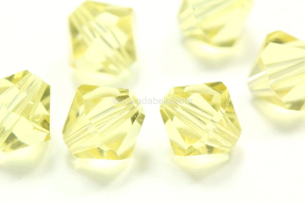 50pcs Preciosa 6mm Faceted Bicone Crystal Beads, Jonquil Yellow, 6mm, Hole ID 1mm, Pre-B609