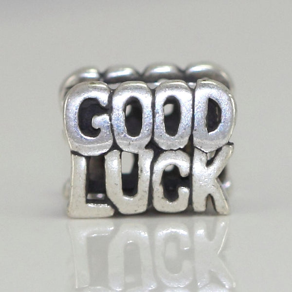 1pc Solid 925 Sterling Silver Good Luck Charm Lucky Bead, Compatible with Pandora All Other Charm Bracelet, EC365