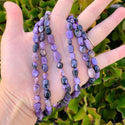 Natural Purple Charoite Gemstone Oval Tumbled Pebble Beads, Irregular, 8mm to 11mm, Hole ID 1mm, 15 Inch/1 Strand, GZ12-81