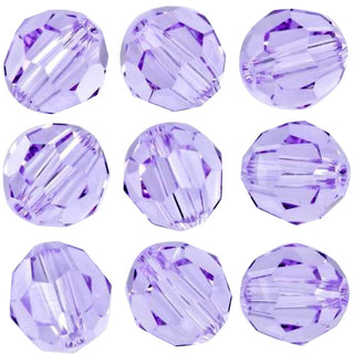 50pcs Adabele Austrian Faceted Round Crystal Beads #5000, Light Violet, Size Selections: 4mm/6mm/8mm/10mm