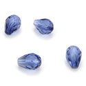 24pcs Adabele Austrian Faceted Teardrop Crystal Beads #5500, Dark Indigo, 8mm x 6mm, Hole ID 1mm, SST-820