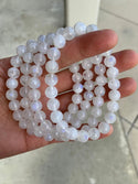 1 Strand Stretch Natural Blue Flash Moonstone Beaded Gemstone Bracelet, 8mm Bead, Length Selections: 7 inch/7.5 inch/8 inch/8.5 inch