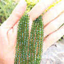 500pcs Creative Club Faceted Bicone Crystal Glass Beads, Peridot Green, 4mm (0.16 Inch) Small Tiny, Hole ID 0.9mm, CCB416