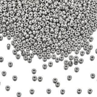 25g Miyuki Rocaille 11/0 Round Seed Beads Opaque palladium-plated RR-194