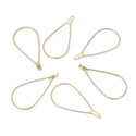 10pcs Tarnish Resistant Teardrop Beading Hoops, 18K Yellow Gold Plated Brass, 50x24mm, 0.7mm/21 Gauge, BF130-1