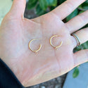 2pcs Real 1/20 14K Gold Filled C Hoop Earring Posts with Open Ring, 15mm, JK1-W2
