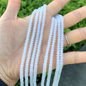 Natural Opal White Quartz Gemstone Faceted Rondelle Beads, 4x2mm/Small, Hole ID 0.9mm, 14 Inch/1 Strand, GH1R-15