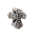 Solid 925 Sterling Silver Cross Charm Religion Faith Bead Charm Cubic Zirconia CZ