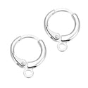 20pcs Tarnish Resistant Round Hoop Huggies Earring Hooks, Open Ring, Sterling Silver Plated Brass, Size Selections: 14mm/16mm