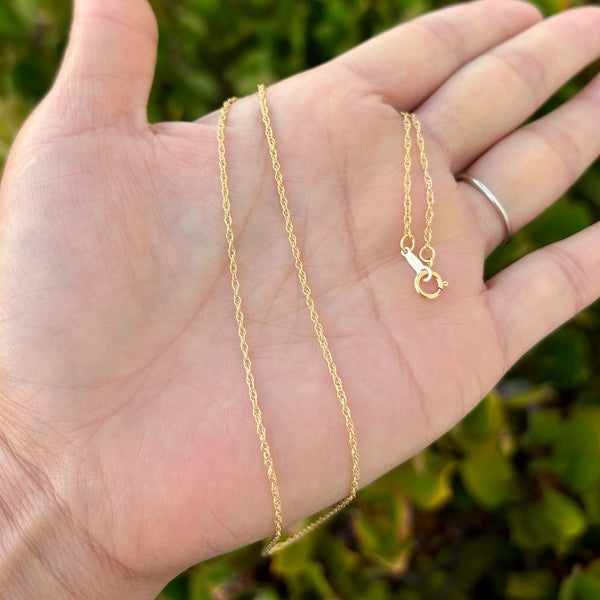 1pc 1/20 14K Gold Filled Diamond-Cut Rope Braided Twist Link Chain Necklace, 1.1mm Width/Thin, Non Tarnish, Length Selections: 18 inch/20 inch