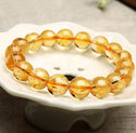 1 Strand Stretch Natural Yellow Citrine Beaded Gemstone Bracelet, 8mm Bead, Length Selections: 7 inch/7.5 inch/8 inch/8.5 inch