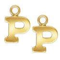 1pc Real 1/20 14K Gold Filled Letter P, Small Alphabet Charm Drop, 5.3x5.6mm, JK12-A16