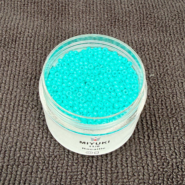25g Miyuki Rocaille 11/0 Seed Beads Duracoat Opaque Underwater Blue RR-4480