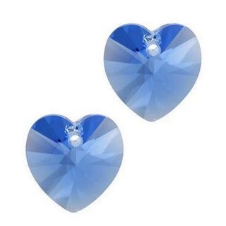 20pcs Top Drilled Valentine Heart Drop Crystal Beads, December Light Blue Birthstone Beads, 10mm, Hole ID 1mm, BB15-12