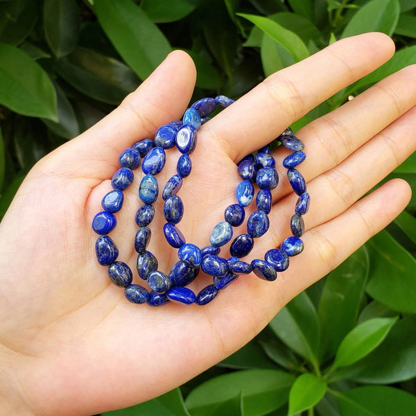 1 Strand Stretch Natural Blue Lapis Lazuli Free Form Gemstone Bracelet, 5-8mm Small Beads, Length Selections: 7 inch/7.5 inch