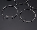 100pcs Round Hoop Circle Loop, Sterling Silver Plated Brass, 0.7mm/21 Gauge, Size Selections: 20mm/30mm/40mm