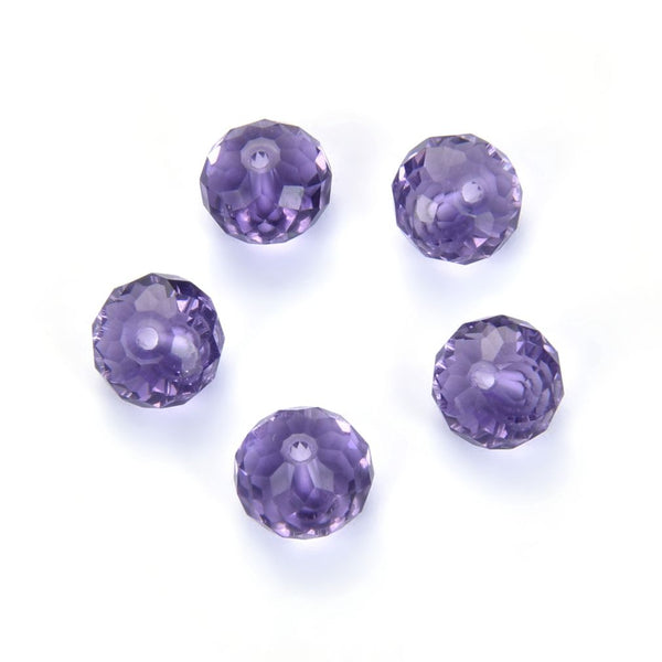 24pcs Adabele Austrian Faceted Rondelle Crystal Beads #5040, Tanzanite (Purple), Size Selections: 6x4mm, 8x6mm, 10x8mm