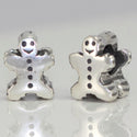 1pc Solid 925 Sterling Silver Gingerbread Man Charm Valentines day Celebration Charm, Compatible with Pandora All Charm Bracelet, EC366