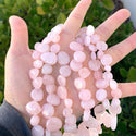Natural Pink Rose Quartz Pink Crystal Gemstone Petal Keishi Beads, Irregular, 10mm-20mm, Hole ID 1mm, 1 Strand/15 Inch, GZ6-10