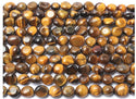 Natural Brown Tiger Eye Gemstone Oval Tumbled Pebble Beads, Irregular, 6mm to 8mm, Hole ID 1mm, 15 Inch/1 Strand, GZ11-27