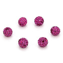 25pcs Adabele Grade A Suncatcher Crystal Rhinestone Pave Polymer Clay Beads, Fuchsia Pink, Size Selections: 8mm/10mm/12mm